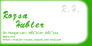 rozsa hubler business card